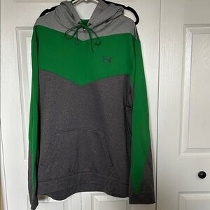 Under Armour Men's Green and Gray Colorblock Hoodie